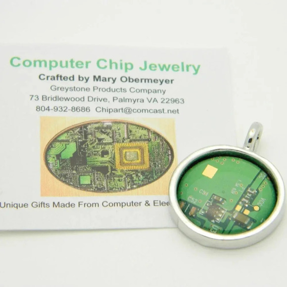 Computer Chip Necklace Pendant - Picture 1 of 4